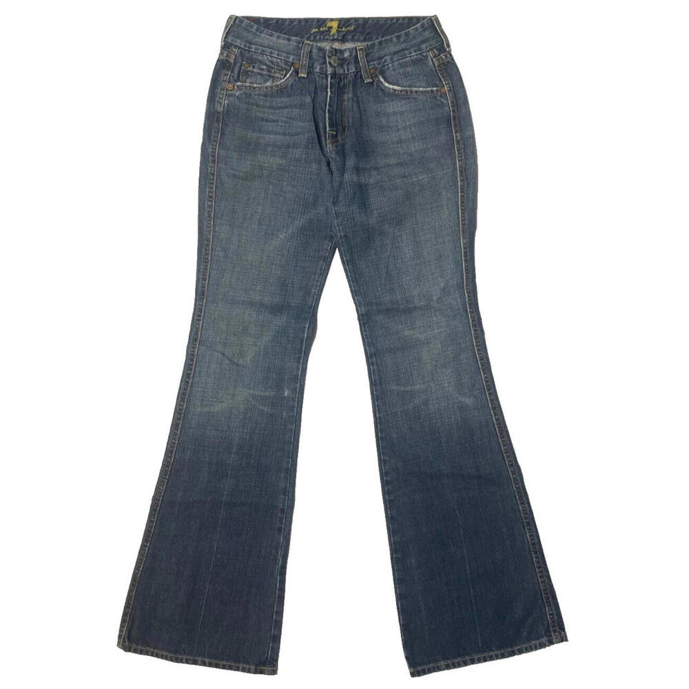 7 for All Mankind Jeans A Pocket Bootcut Womens 28 Stretch Low Rise Denim Y2K - Picture 2 of 6